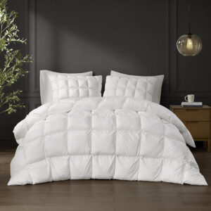 Stay Puffed Overfilled Down Alternative Comforter in White From Madison Park