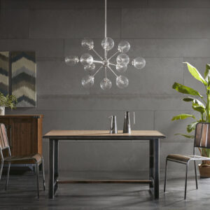 Paige 12-Light Chandelier with Oversized Globe Bulbs in Silver From INK+IVY