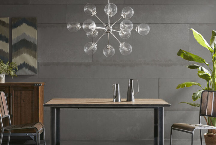 Paige 12-Light Chandelier with Oversized Globe Bulbs in Silver From INK+IVY