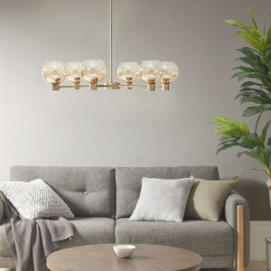 Blaire 6-light Ombre Glass Globe Chandelier in Antique Brass/Amber From INK+IVY