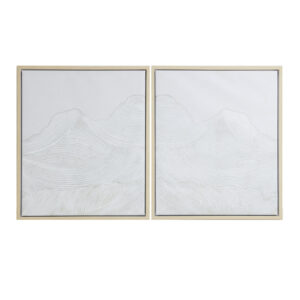 Desert Serenity Hand Embellished Abstract 2-piece Framed Canvas Wall Art Set in Ivory From INK+IVY