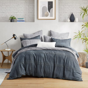 Anders 3 Piece Duvet Set in Charcoal From Croscill Casual