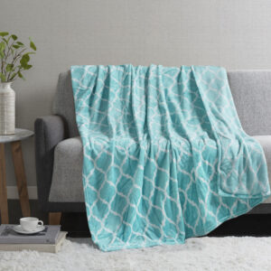 Ogee Oversized Throw in Aqua From Madison Park