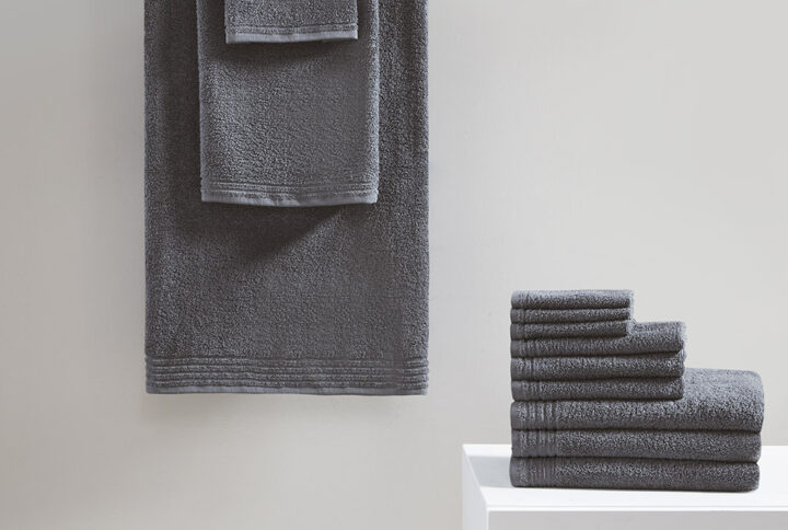 Big Bundle 100% Cotton Quick Dry 12 Piece Bath Towel Set in Grey From 510 Design