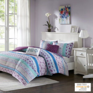 Joni Comforter Set in Purple From Intelligent Design