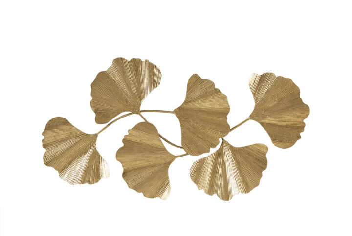 Faye Gold Foil Metal Ginkgo Leaf Wall Decor in Gold From Martha Stewart