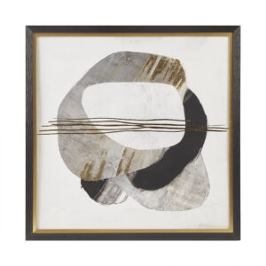 Auric Beam Gold Foil Abstract Framed Canvas Wall Art in Black From Madison Park