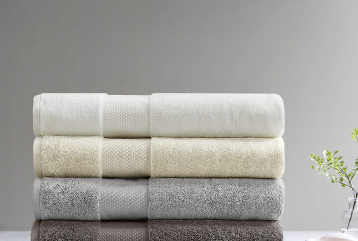 100% Cotton Bath Sheet 2 Piece Set in White From Madison Park Signature