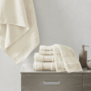 Turkish Cotton 6 Piece Bath Towel Set in Natural From Madison Park Signature