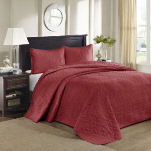 Quebec Reversible Bedspread Set in Red From Madison Park