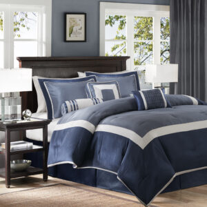 Genevieve 7 Piece Comforter Set in Navy From Madison Park