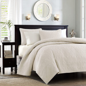 Quebec Reversible Quilt Set in Cream From Madison Park