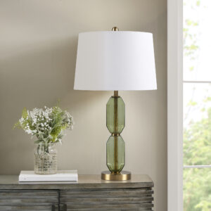 Zirconia Faceted Green Glass Table Lamp in Green From 510 Design