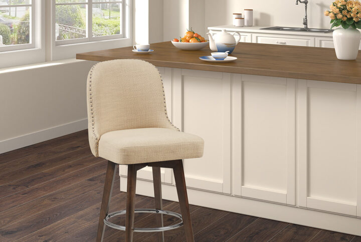 Kobe Counter Stool with Swivel Seat in Natural From Madison Park