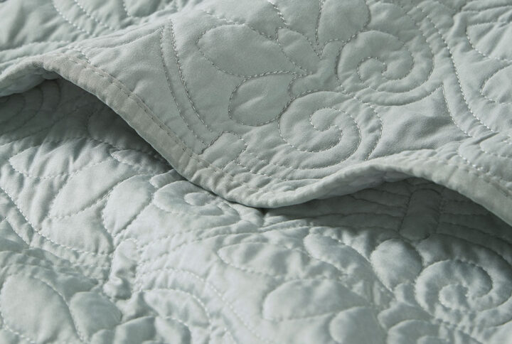 Quebec Oversized Quilted Throw in Seafoam From Madison Park