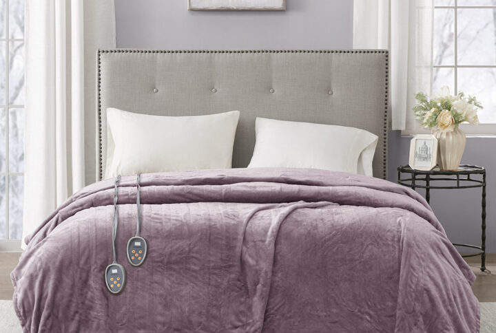 Heated Plush Blanket in Lavender From Beautyrest