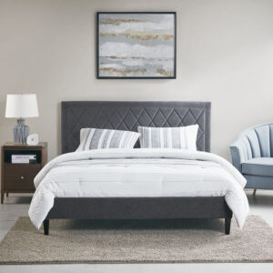 Rowen Rowen Queen Platform Bed in Charcoal From 510 Design