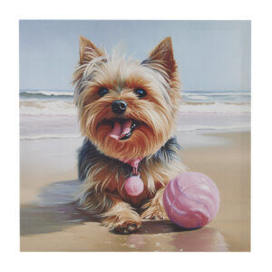 Beach Dogs Yorkie Canvas Wall Art in Yorkie/Blue Multi From Madison Park