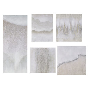 Natural Essence Hand Embellished Abstract 5-piece Gallery Canvas Wall Art Set in Neutral From Madison Park