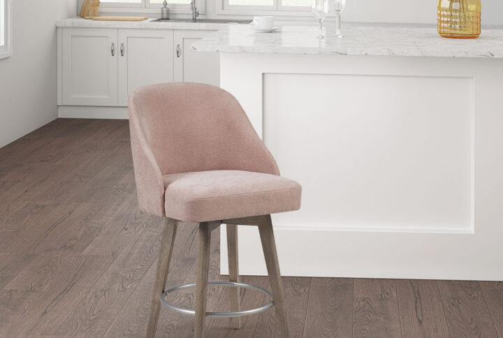 Pearce Counter Stool with Swivel Seat in Pink From Madison Park