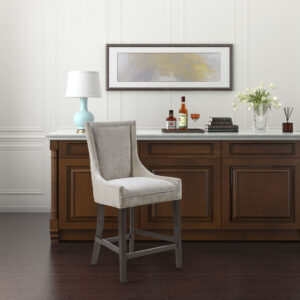 Ultra 25.5" Upholstered Counter Stool in Cream From Madison Park Signature