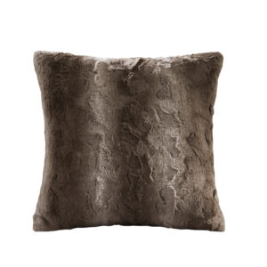 Zuri Faux Fur Square Pillow in Tan From Madison Park