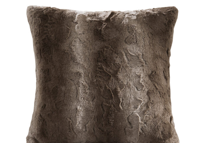 Zuri Faux Fur Square Pillow in Tan From Madison Park