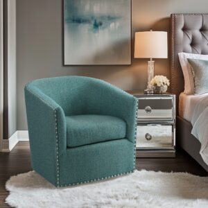 Tyler Swivel Chair in Teal Multi From Madison Park