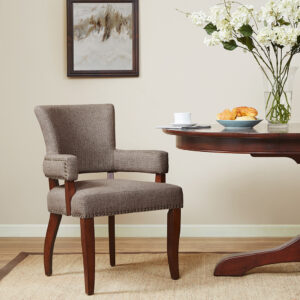 Dawson Arm Dining Chair in Brown From Madison Park