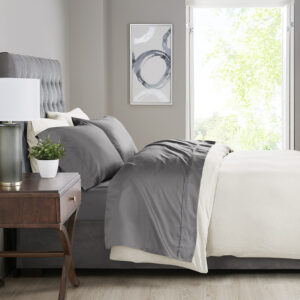 525 Thread Count Cotton Blend Sheet Set in Charcoal From Madison Park