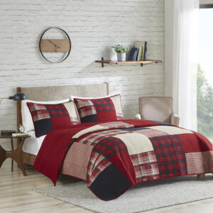 Sunset Oversized Cotton Quilt Mini Set in Red From Woolrich