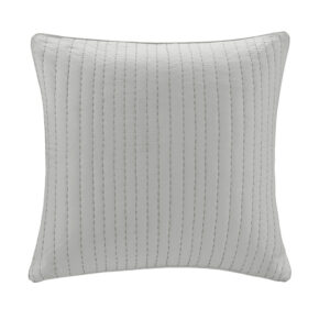 Camila Cotton Quilted Euro Sham in Grey From INK+IVY