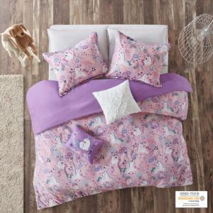 Lola Unicorn Cotton Duvet Cover Set in Pink From Urban Habitat Kids