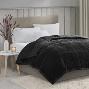 Coleman Reversible HeiQ Smart Temperature Down Alternative Blanket in Black From Madison Park