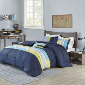 Pipeline Comforter Set in Navy From Mi Zone