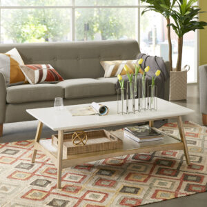 Parker Coffee Table in Off-White/Natural From Madison Park