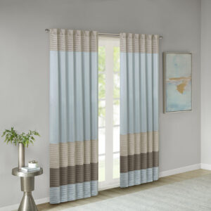 Amherst Polyoni Pintuck Curtain Panel in Blue From Madison Park