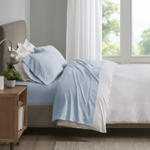 Smart Cool Microfiber Sheet Set in Blue From Sleep Philosophy