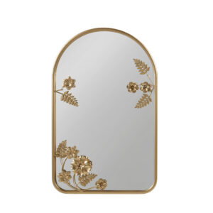 Adaline Arched Metal Floral Wall Mirror in Gold From Madison Park