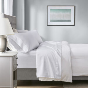 1000 Thread Count HeiQ Smart Temperature Cotton Blend 4 PC Sheet Set in White From Beautyrest