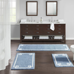 Evan Cotton Tufted Bath Rug 24x72 in Blue From Madison Park