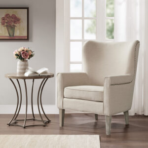 Colette Accent Wingback Chair in Natural From Madison Park