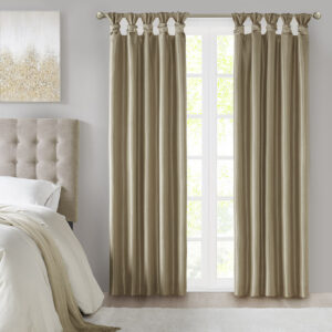 Emilia Twist Tab Total Blackout Window Curtain Panel in Bronze From Madison Park