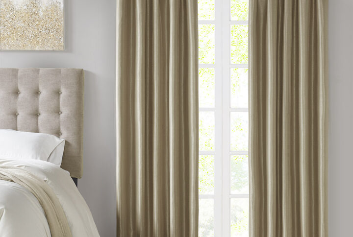 Emilia Twist Tab Total Blackout Window Curtain Panel in Bronze From Madison Park