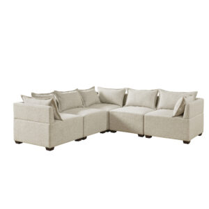 Molly 5-Piece Modular L-Shape Sofa in Linen From INK+IVY