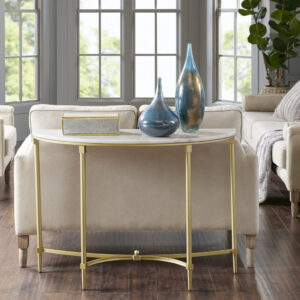 Bordeaux Console Table in White/Gold From Madison Park Signature