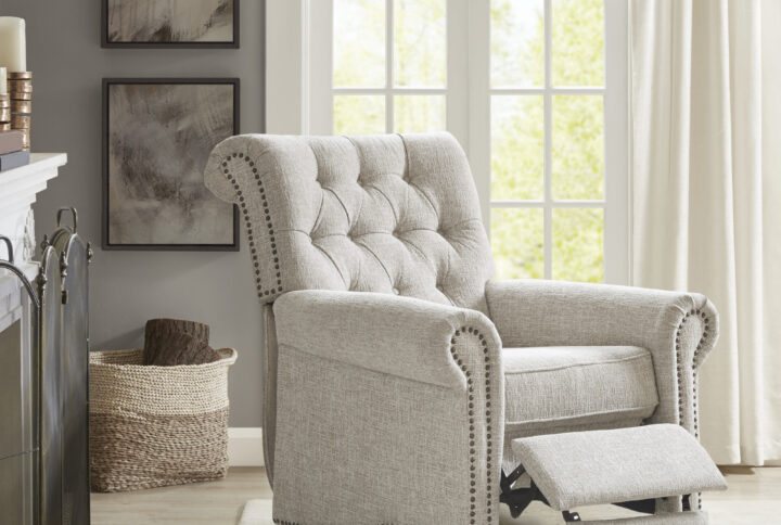 Aidan Push Back Recliner in Cream From Madison Park