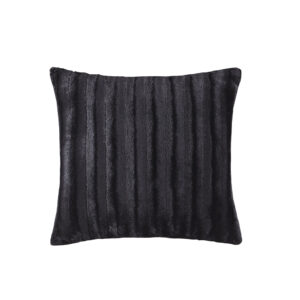 Duke Faux Fur Square Pillow in Black From Madison Park