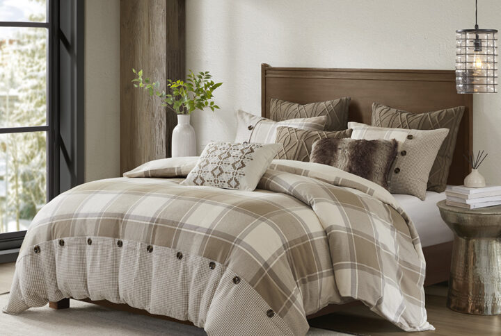 Urban Cabin Cotton Jacquard Comforter Set in Neutral From Madison Park Signature