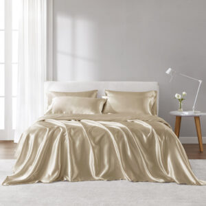 Satin Luxury Sheet Set in Champagne From Madison Park Essentials